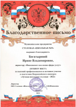 Всероссийский конкурс «Лучшая школьная столовая — 2022»